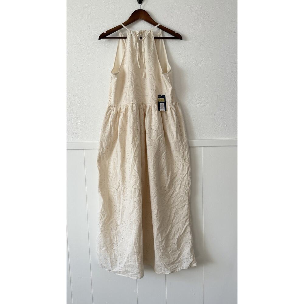 NWT Universal Thread Ivory Eyelet M Halter Maxi Dress Cottagecore Boho Sundress - Picture 4 of 10